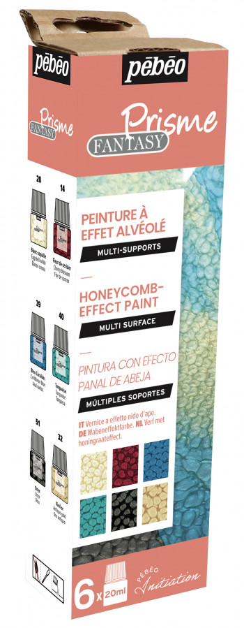 Kit Fantasy prisma, pintura con efecto panal de abeja, 6x20ml