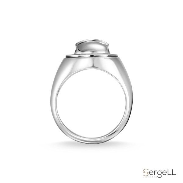 Anillo sello hombre Oval con calavera de plata 925 Thomas Sabo - Imagen 3
