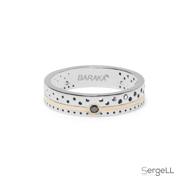 Anillo con diamante negro de oro 18k para hombre Baraka