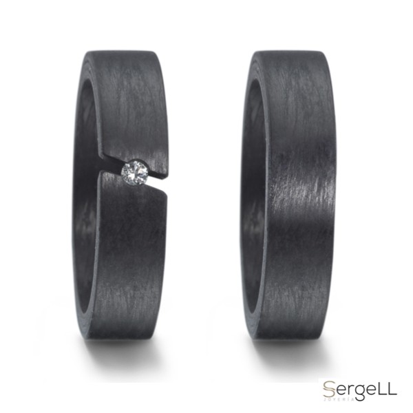 Anillos de boda negro de carbono TF