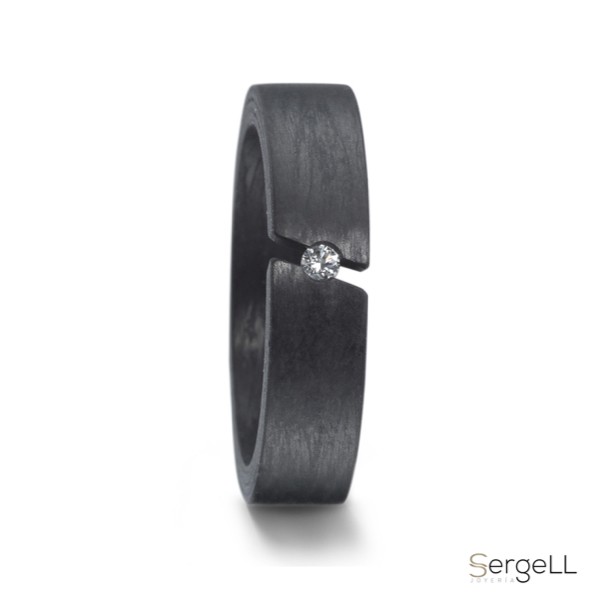 Anillos de boda negro de carbono TF - Imagen 2