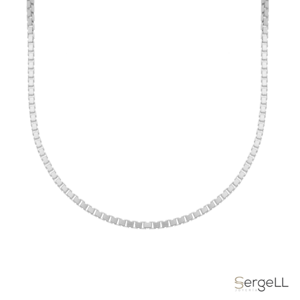 Cadena Veneciana de Oro blanco macizo 18k hombre 1.8 mm Mauro