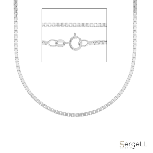 Cadena Veneciana de Oro blanco macizo 18k hombre 1.8 mm Mauro - Imagen 4