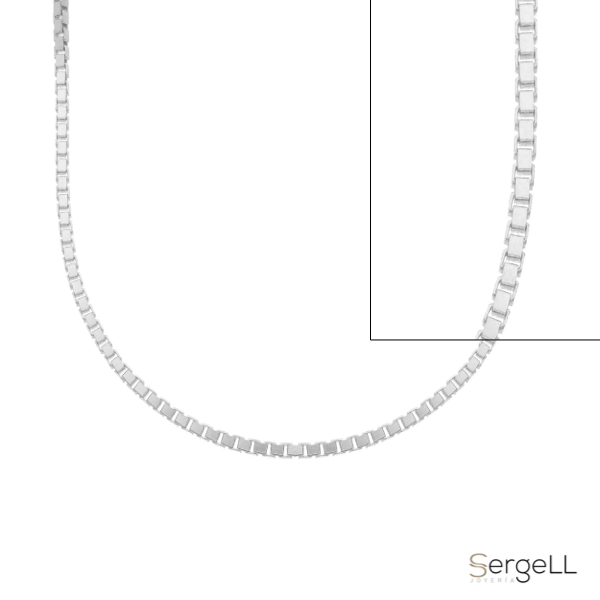 Cadena Veneciana de Oro blanco macizo 18k hombre 1.8 mm Mauro - Imagen 3