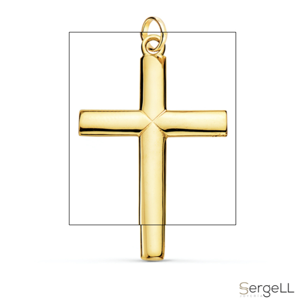 Colgante cruz oro hombre macizo de 18k cristiana - Imagen 2