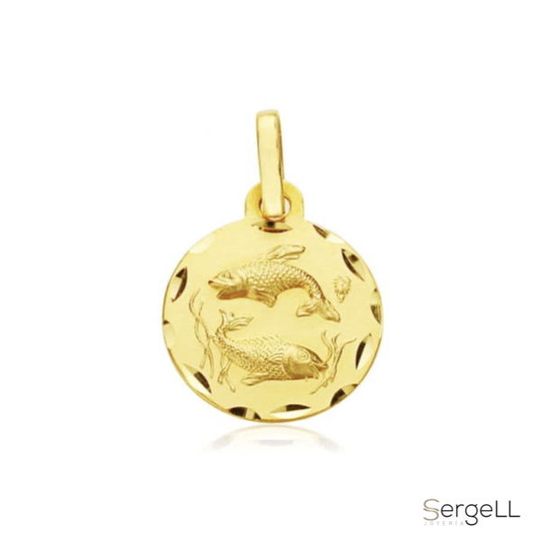 Colgante piscis oro 18k en 13 mm