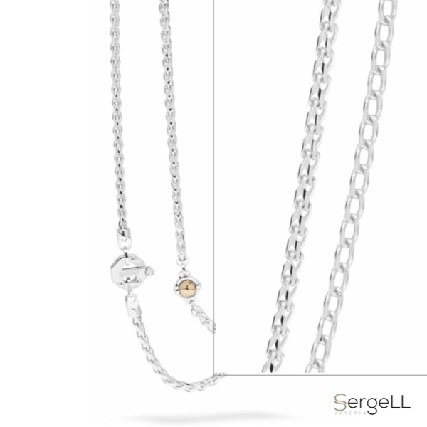 Collar de oro blanco 18k hombre tipo clásico Baraka - Imagen 2