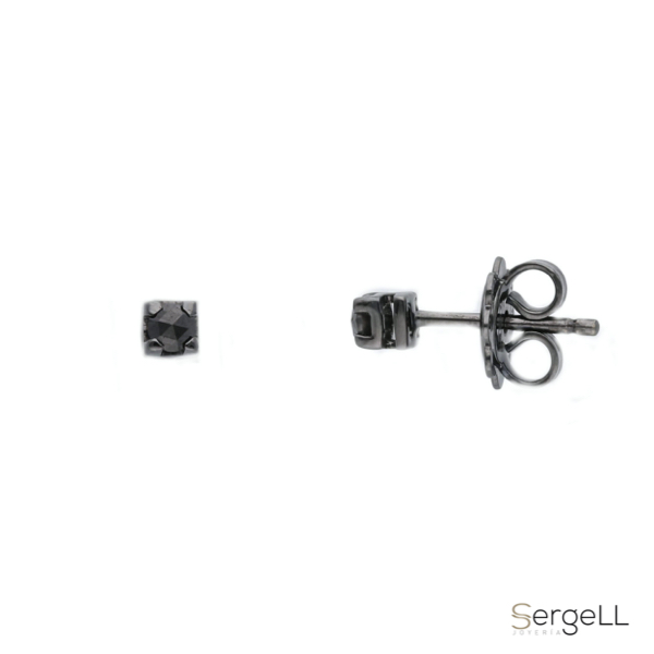 Pendiente negro hombre con oro y diamante negro 0.160 ct Irkón - Imagen 3