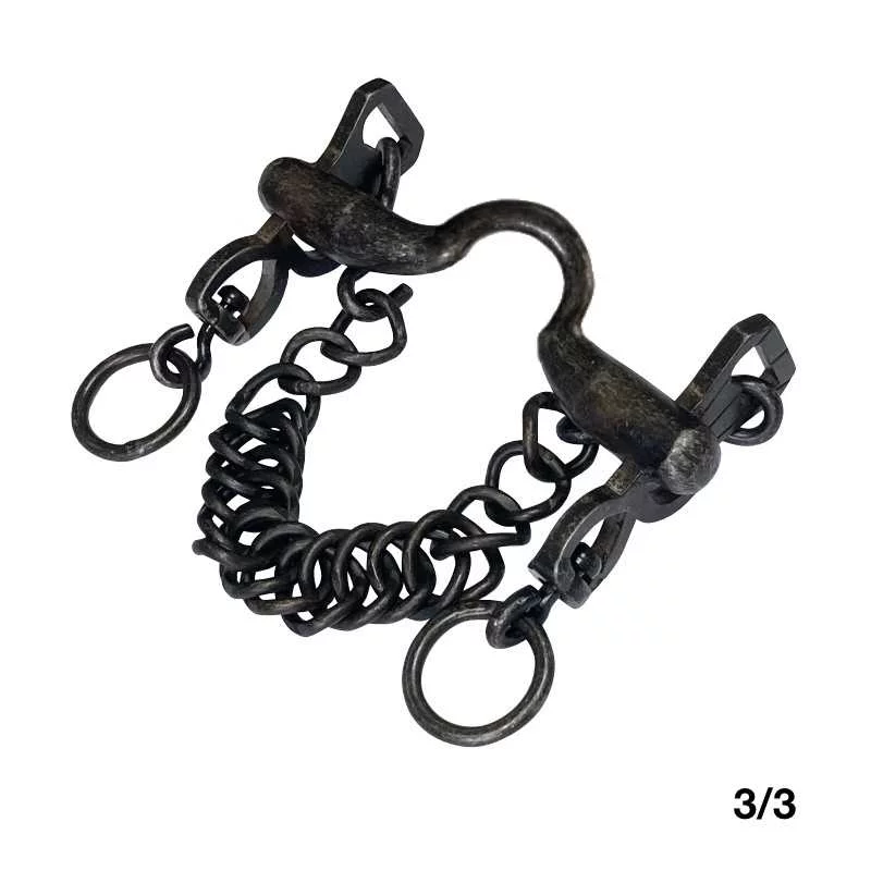 Bocado Vaquero Inox. Envejecido Embocadura Asa Caldera Barra Curva - Imagen 5